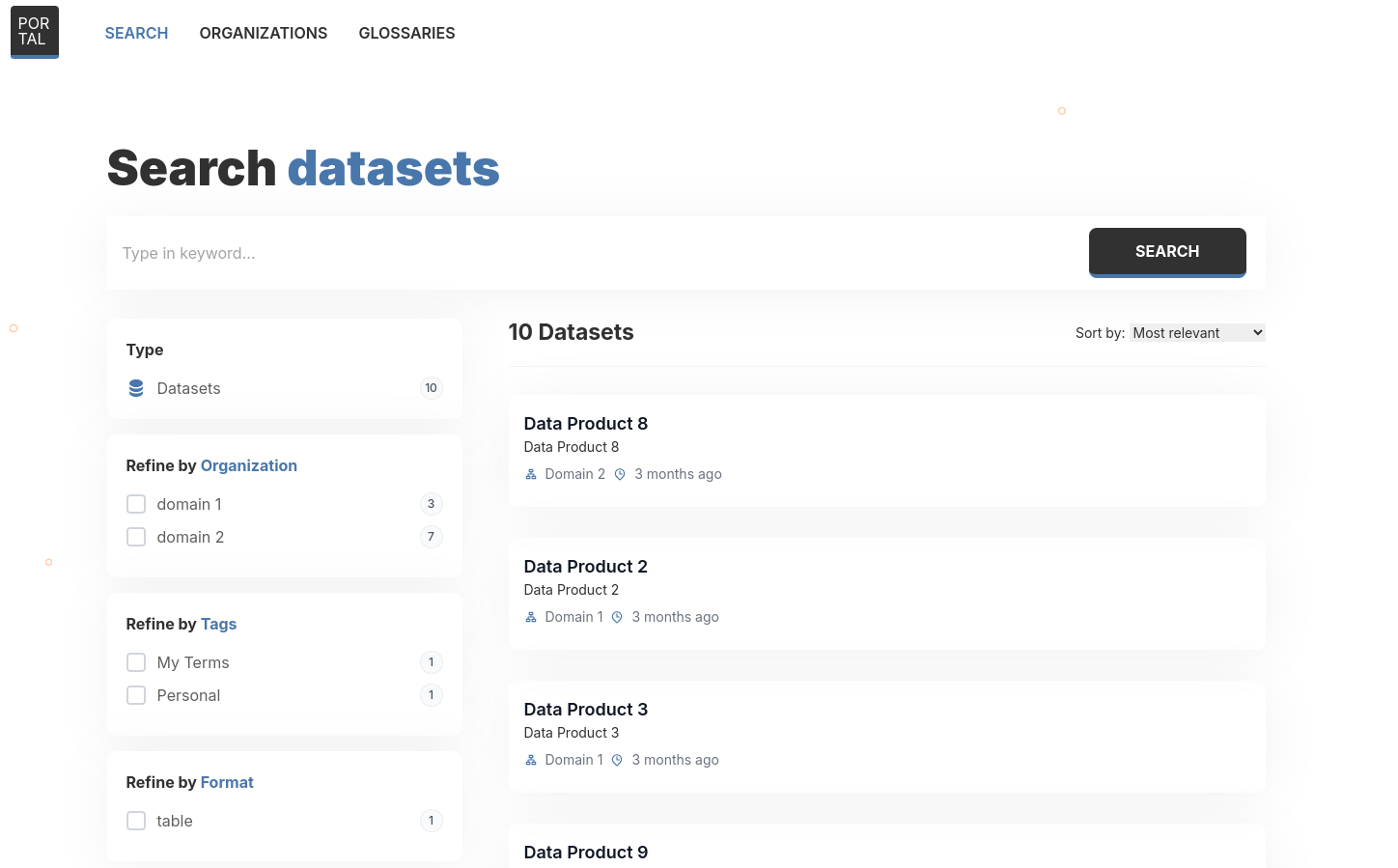 PortalJS Search Page